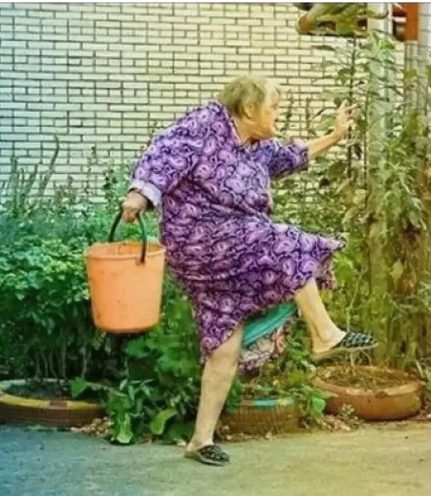 Бабка с ведрами