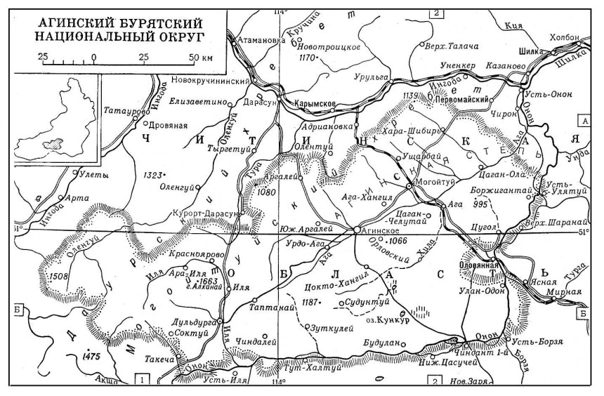 Карта Агинского района
