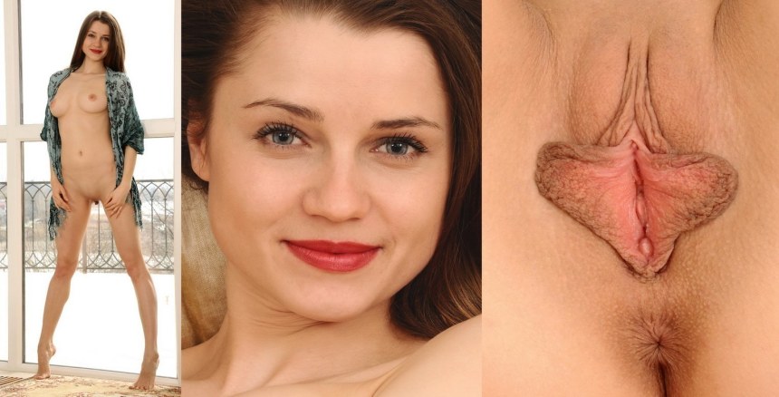 Лицо и вагина фотомодели