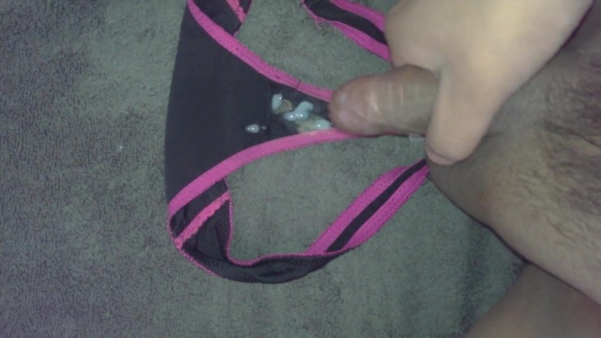 Son Fapping cum on used Dirty panties sister