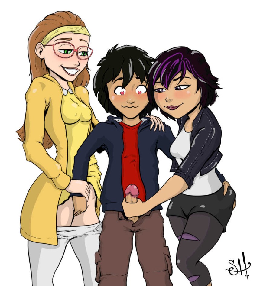 Big Hero 6 hentai Хиро и Хани и Гого