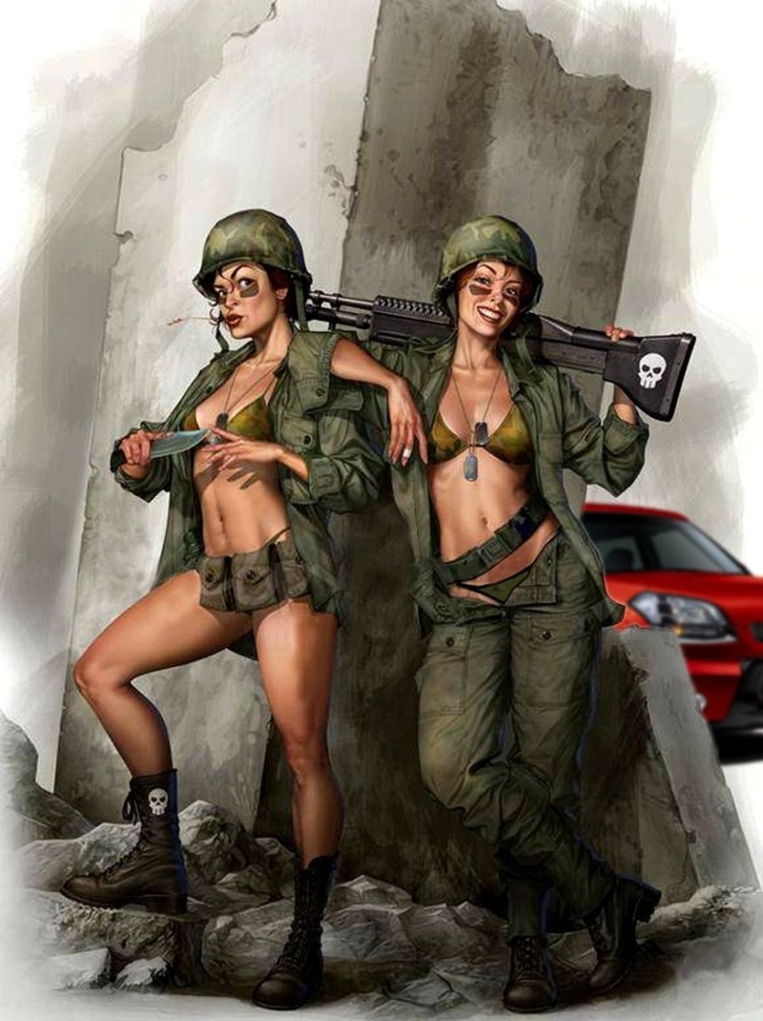 Пин ап в военной форме