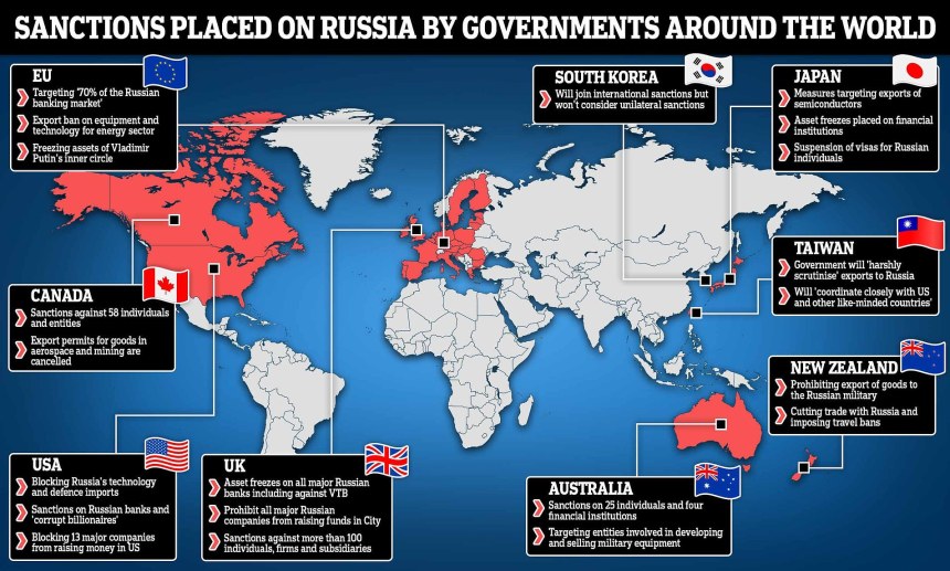 Карта стран не поддержавших санкции против РФ