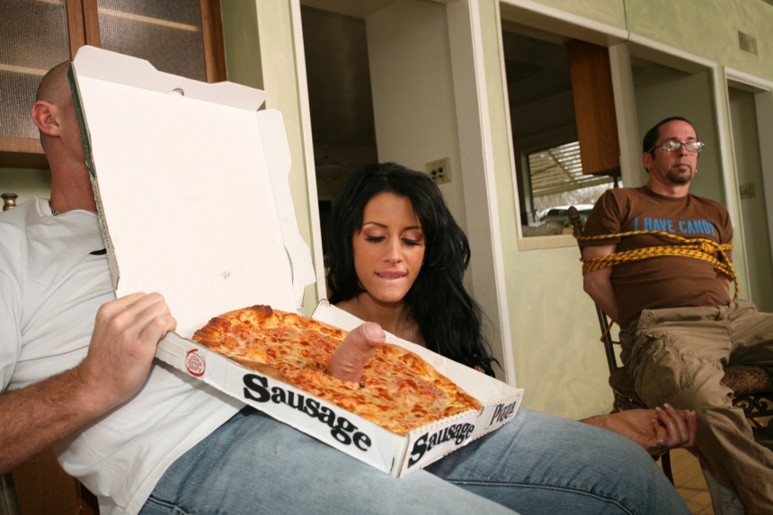 Cock in pizza Box